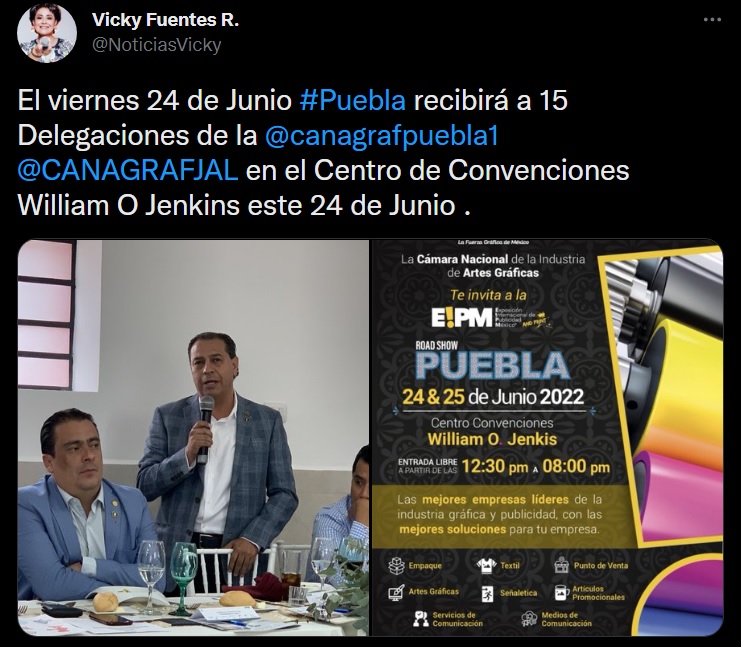 El viernes 24 de Junio #Puebla recibirá a 15 Delegaciones de la  @canagrafpuebla1   @CANAGRAFJAL  en el Centro de Convenciones William O Jenkins este 24 de Junio .