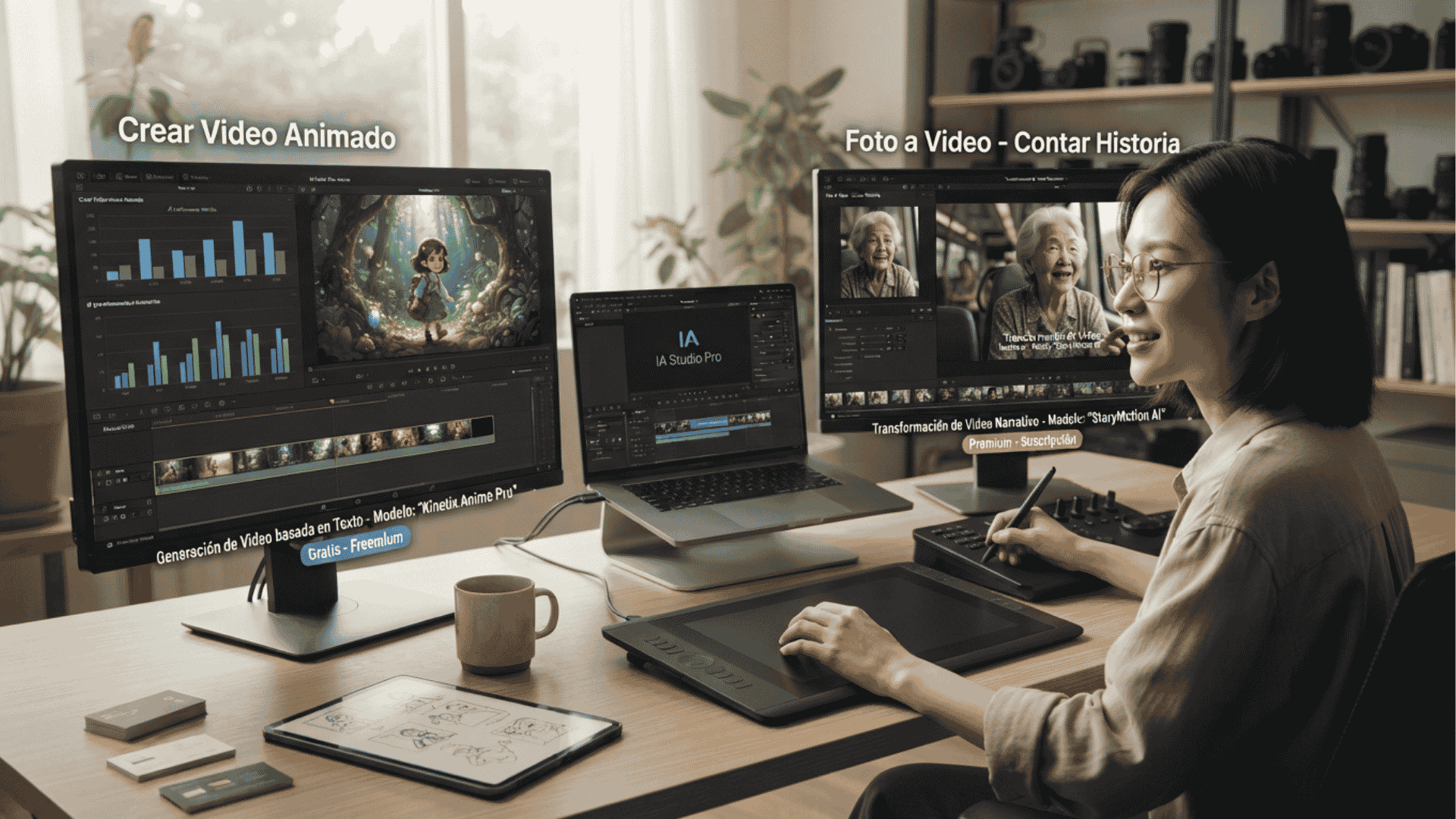 Que IA se recomienda para crear videos Animados y transformar fotos a videos que cuentan una historia
